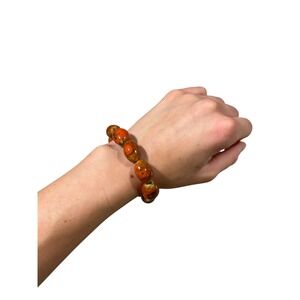 Vintage Orange Marbled Resin‎ Bangle Bracelet